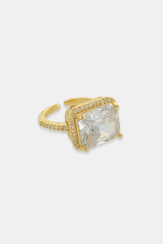 Rectangle CZ Ring-310 Jewelry-OMGBLINGS-Heathered Boho Boutique, Women's Fashion and Accessories in Palmetto, FL