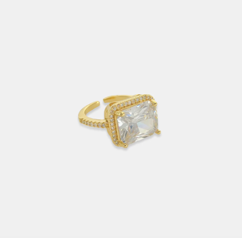 Rectangle CZ Ring-310 Jewelry-OMGBLINGS-Heathered Boho Boutique, Women's Fashion and Accessories in Palmetto, FL