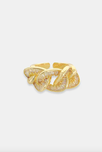 CZ Curb Chain Ring-310 Jewelry-OMGBLINGS-Heathered Boho Boutique, Women's Fashion and Accessories in Palmetto, FL
