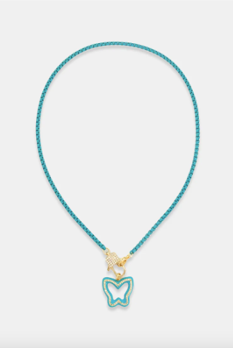 Enamel Butterfly Chain-310 Jewelry-OMGBLINGS-Heathered Boho Boutique, Women's Fashion and Accessories in Palmetto, FL
