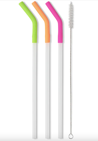 Neon Lime/Orange/Berry Reusable Straw Set (40oz Mega Mugs)-340 Other Accessories-Swig-Heathered Boho Boutique, Women's Fashion and Accessories in Palmetto, FL