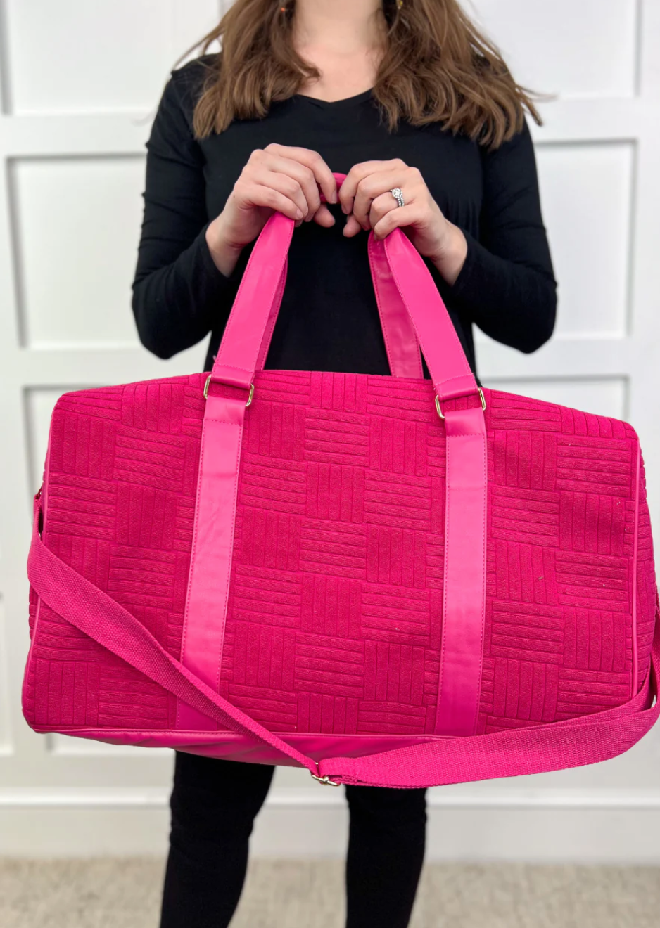 Wherever I Go Textured Duffle Bag-320 Bags-Jess Lea-Heathered Boho Boutique, Women's Fashion and Accessories in Palmetto, FL