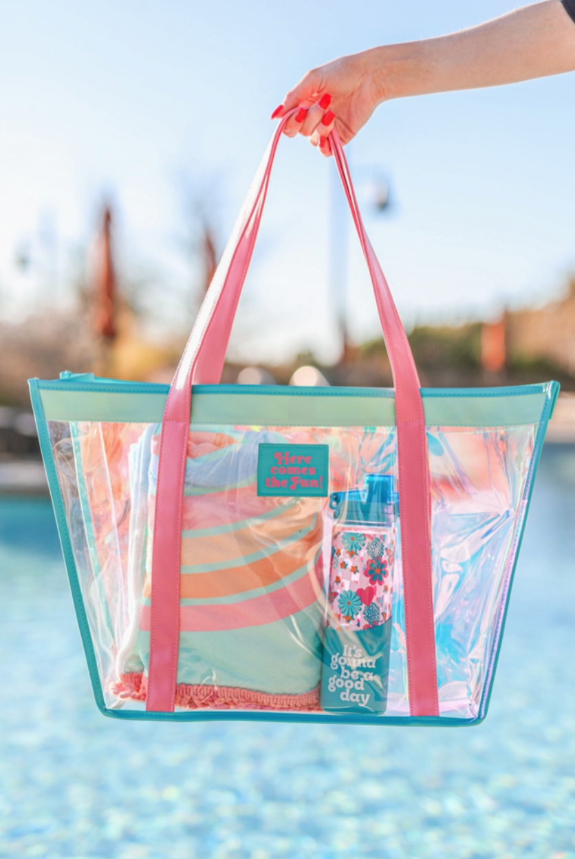 Here Comes the Fun Iridescent Tote-320 Bags-Jadelynn Brooke-Heathered Boho Boutique, Women's Fashion and Accessories in Palmetto, FL