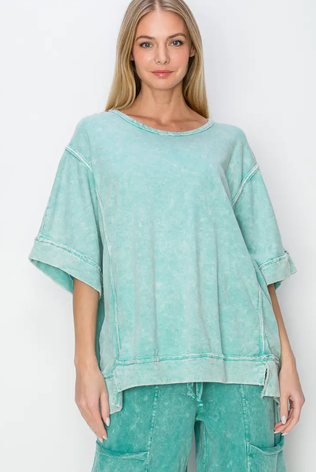 Borrowing This Top-110 Short Sleeve Top-J. Her-Heathered Boho Boutique, Women's Fashion and Accessories in Palmetto, FL
