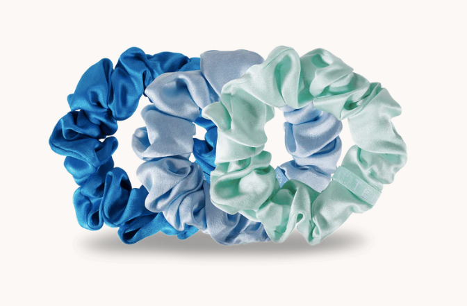 Blue My Mind Silk Scrunchies-340 Other Accessories-Teleties-Heathered Boho Boutique, Women's Fashion and Accessories in Palmetto, FL