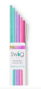 Cloud Nine Glitter Reusable Straw Set-340 Other Accessories-Swig-Heathered Boho Boutique, Women's Fashion and Accessories in Palmetto, FL