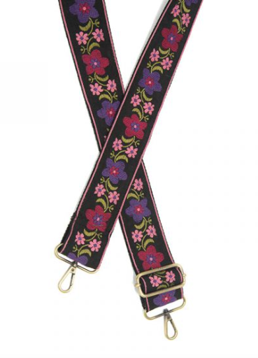 Folk Floral Embroidered Guitar Strap-340 Other Accessories-Joy Susan-Heathered Boho Boutique, Women's Fashion and Accessories in Palmetto, FL