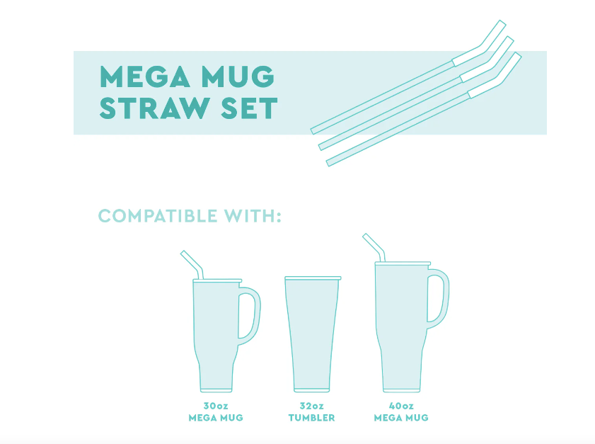All American Reusable Straw Set (40oz Mega Mug)-340 Other Accessories-Swig-Heathered Boho Boutique, Women's Fashion and Accessories in Palmetto, FL