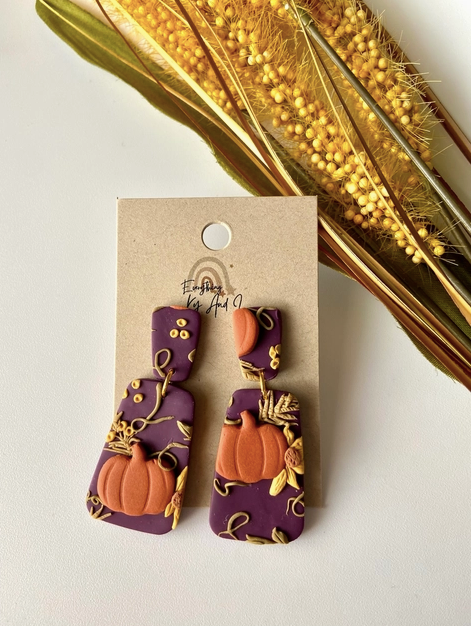 Purple Fall Rectangle Earrings-310 Jewelry-Everything Ky And I-Heathered Boho Boutique, Women's Fashion and Accessories in Palmetto, FL