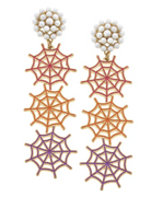 Halloween Enamel Linked Spider Web Drop Earrings-310 Jewelry-Canvas-Heathered Boho Boutique, Women's Fashion and Accessories in Palmetto, FL