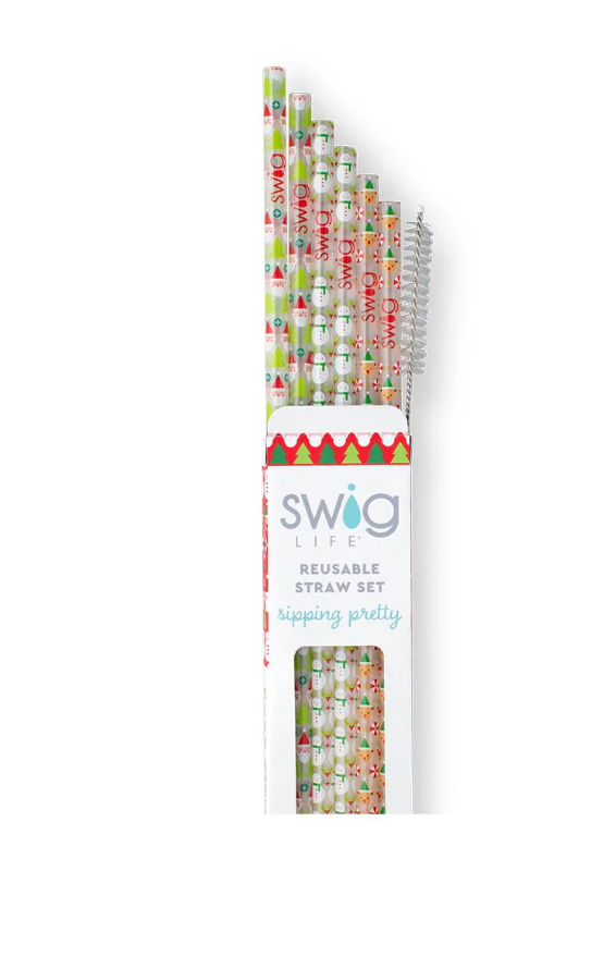 Christmas Crew Reusable Straw Set-400 Takeover/Pre-Order-Swig-Heathered Boho Boutique, Women's Fashion and Accessories in Palmetto, FL