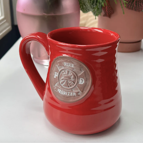 Firefighter Pottery Mug-340 Other Accessories-Abbey + CA Gift-Heathered Boho Boutique, Women's Fashion and Accessories in Palmetto, FL