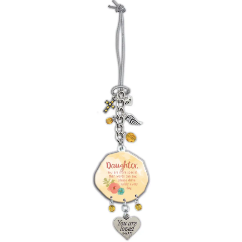 Daughter You Are Loved Car Charm-340 Other Accessories-Abbey + CA Gift-Heathered Boho Boutique, Women's Fashion and Accessories in Palmetto, FL