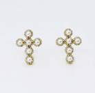 Serenity Pearl Cross Earrings-310 Jewelry-Treasure Jewels-Heathered Boho Boutique, Women's Fashion and Accessories in Palmetto, FL