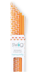 Pumpkins + Orange Reusable Straw Set-340 Other Accessories-Swig-Heathered Boho Boutique, Women's Fashion and Accessories in Palmetto, FL