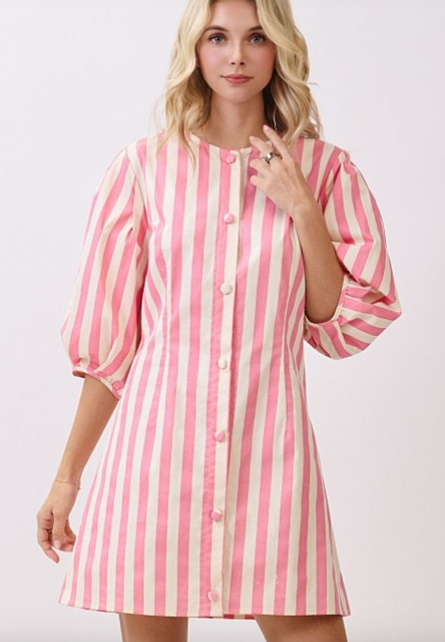 PREORDER: Tickled Pink Dress-400 Takeover/Pre-Order-GEEGEE-Heathered Boho Boutique, Women's Fashion and Accessories in Palmetto, FL