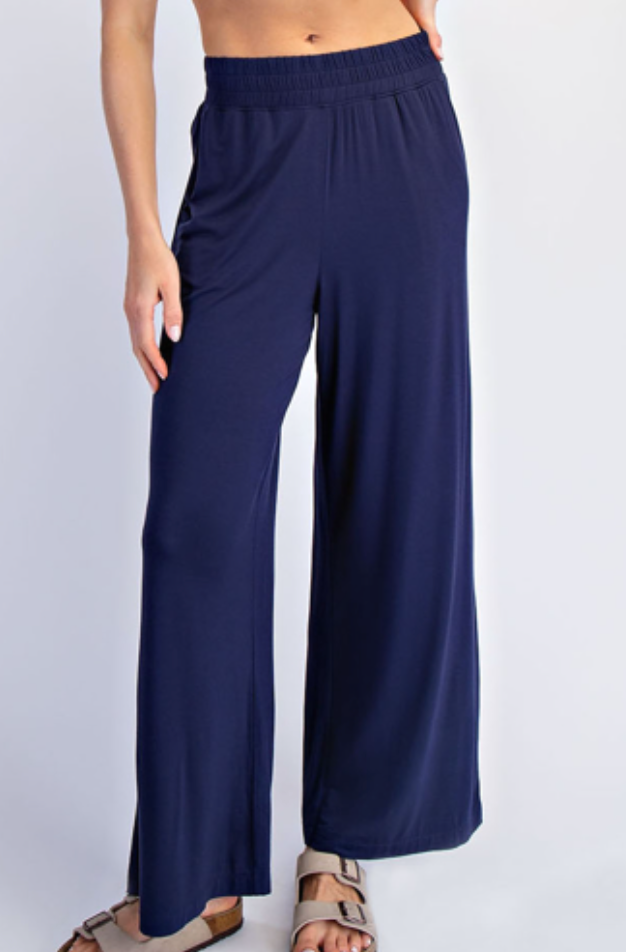 Relaxation Wide Leg Pants-150 PANTS-RAE MODE-Heathered Boho Boutique, Women's Fashion and Accessories in Palmetto, FL