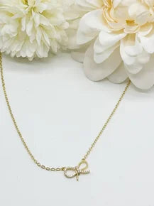 Pretty Little Bow Necklace-310 Jewelry-Joseph Anthony NY, Inc-Heathered Boho Boutique, Women's Fashion and Accessories in Palmetto, FL