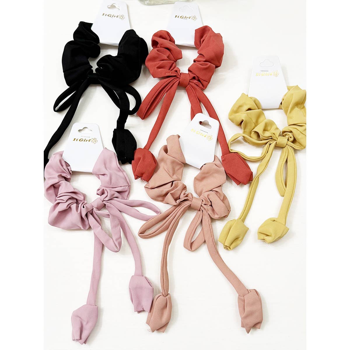 Soft Textured Flower Detailed Scrunchie Set-340 Other Accessories-Love and Repeat-Heathered Boho Boutique, Women's Fashion and Accessories in Palmetto, FL