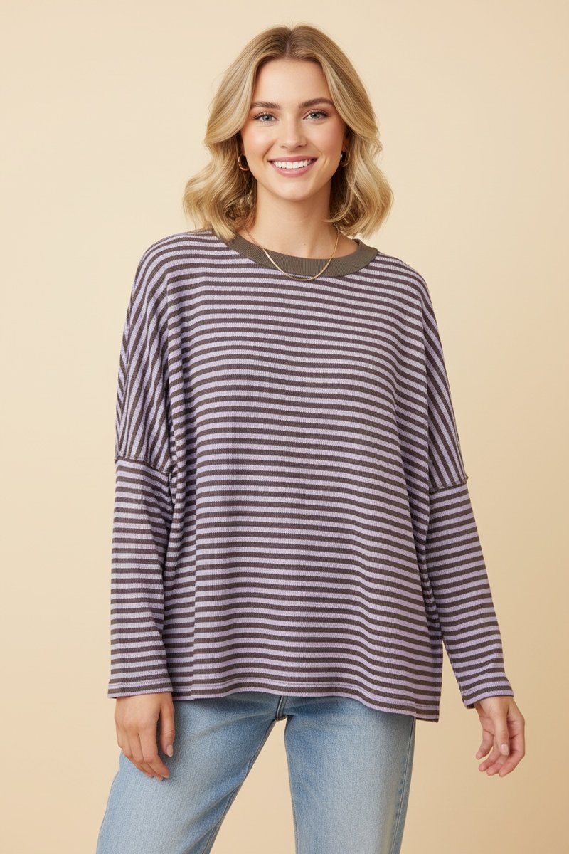 Walk It Out Top-120 LONG SLEEVE TOPS-HEIMISH-Heathered Boho Boutique, Women's Fashion and Accessories in Palmetto, FL