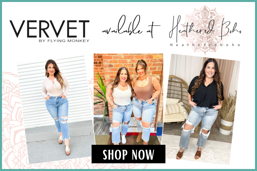 Shop Lovervet by Vervet Denim Collection at Heathered Boho Boutique | Women's Online Fashion Boutique Sizes S - 3XL