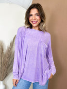 Everyday Haze Mineral Wash Top-120 LONG SLEEVE TOPS-ZENANA-Heathered Boho Boutique, Women's Fashion and Accessories in Palmetto, FL