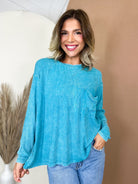 Everyday Haze Mineral Wash Top-120 LONG SLEEVE TOPS-ZENANA-Heathered Boho Boutique, Women's Fashion and Accessories in Palmetto, FL