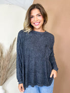 Everyday Haze Mineral Wash Top-120 LONG SLEEVE TOPS-ZENANA-Heathered Boho Boutique, Women's Fashion and Accessories in Palmetto, FL