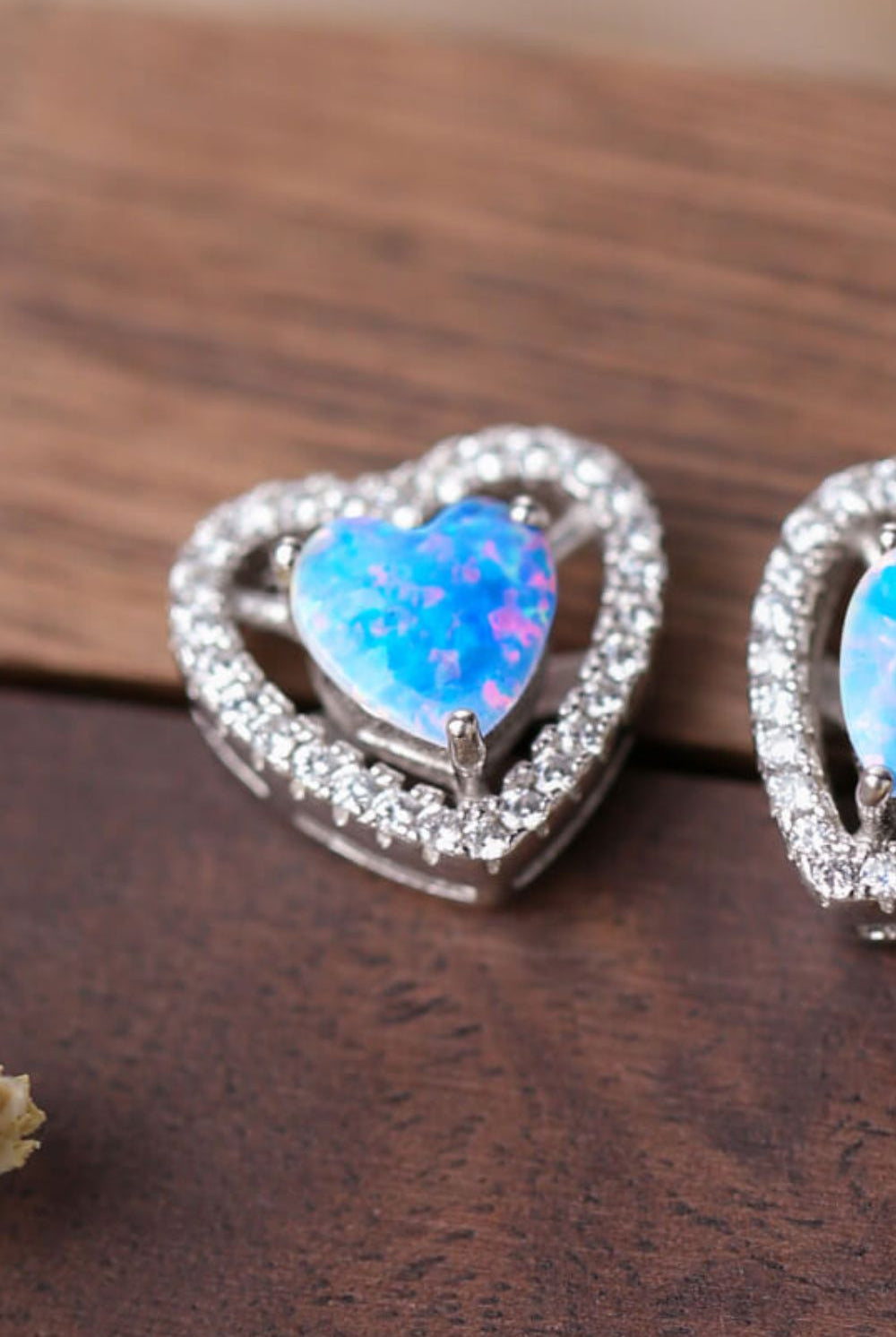 925 Sterling Silver Opal Heart Stud Earrings-Jewelry-Trendsi-Heathered Boho Boutique, Women's Fashion and Accessories in Palmetto, FL