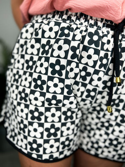 New Habits Checkered Drawstring Everyday Shorts