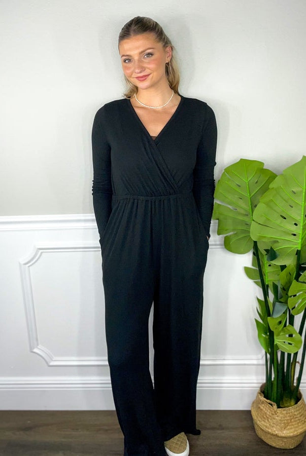 Jumping to Conclusions Jumpsuit-230 Dresses/Jumpsuits/Rompers-White Birch-Heathered Boho Boutique, Women's Fashion and Accessories in Palmetto, FL