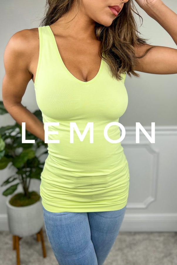 RESTOCK: V or U Reversible Seamless Tank-100 Tank/Crop Tops-YELETE-Heathered Boho Boutique, Women's Fashion and Accessories in Palmetto, FL