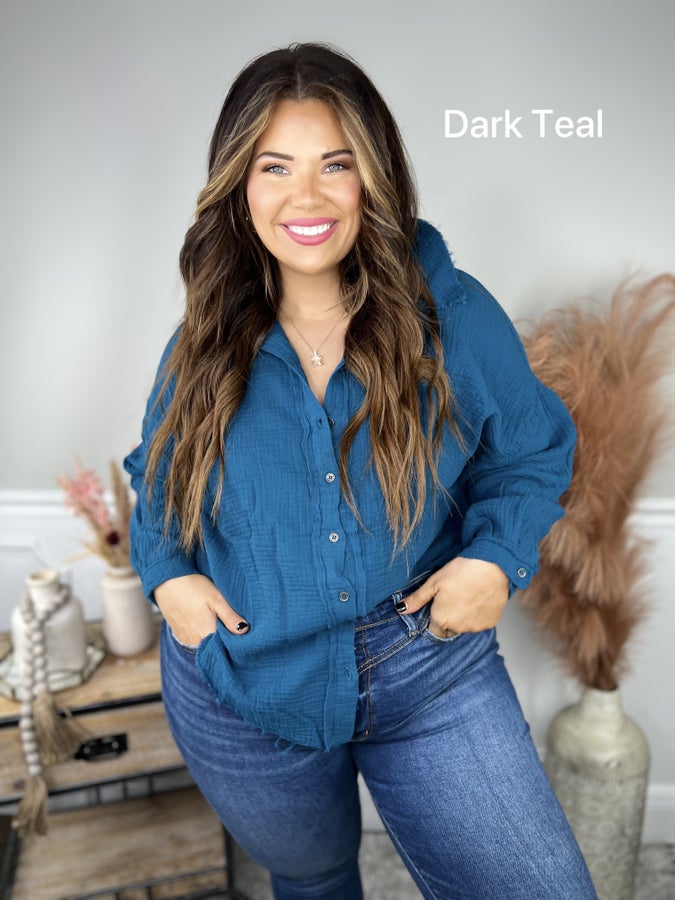 Restock: Styled Looks Button Down-120 Long Sleeve Tops-Zenana-Heathered Boho Boutique, Women's Fashion and Accessories in Palmetto, FL
