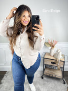 Restock: Styled Looks Button Down-120 Long Sleeve Tops-Zenana-Heathered Boho Boutique, Women's Fashion and Accessories in Palmetto, FL