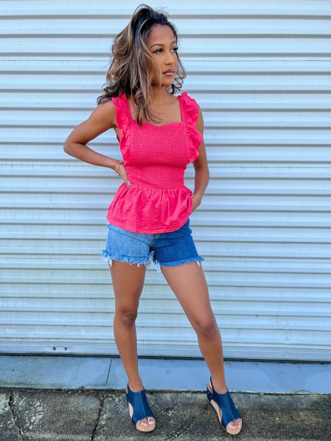 On Trend Two Toned Shorts-160 shorts-Risen Jeans-Heathered Boho Boutique, Women's Fashion and Accessories in Palmetto, FL