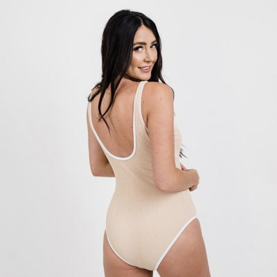 Piped Backless One Piece