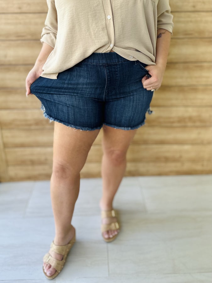 In the Deep Shorts by Judy Blue-160 shorts-Judy Blue-Heathered Boho Boutique, Women's Fashion and Accessories in Palmetto, FL