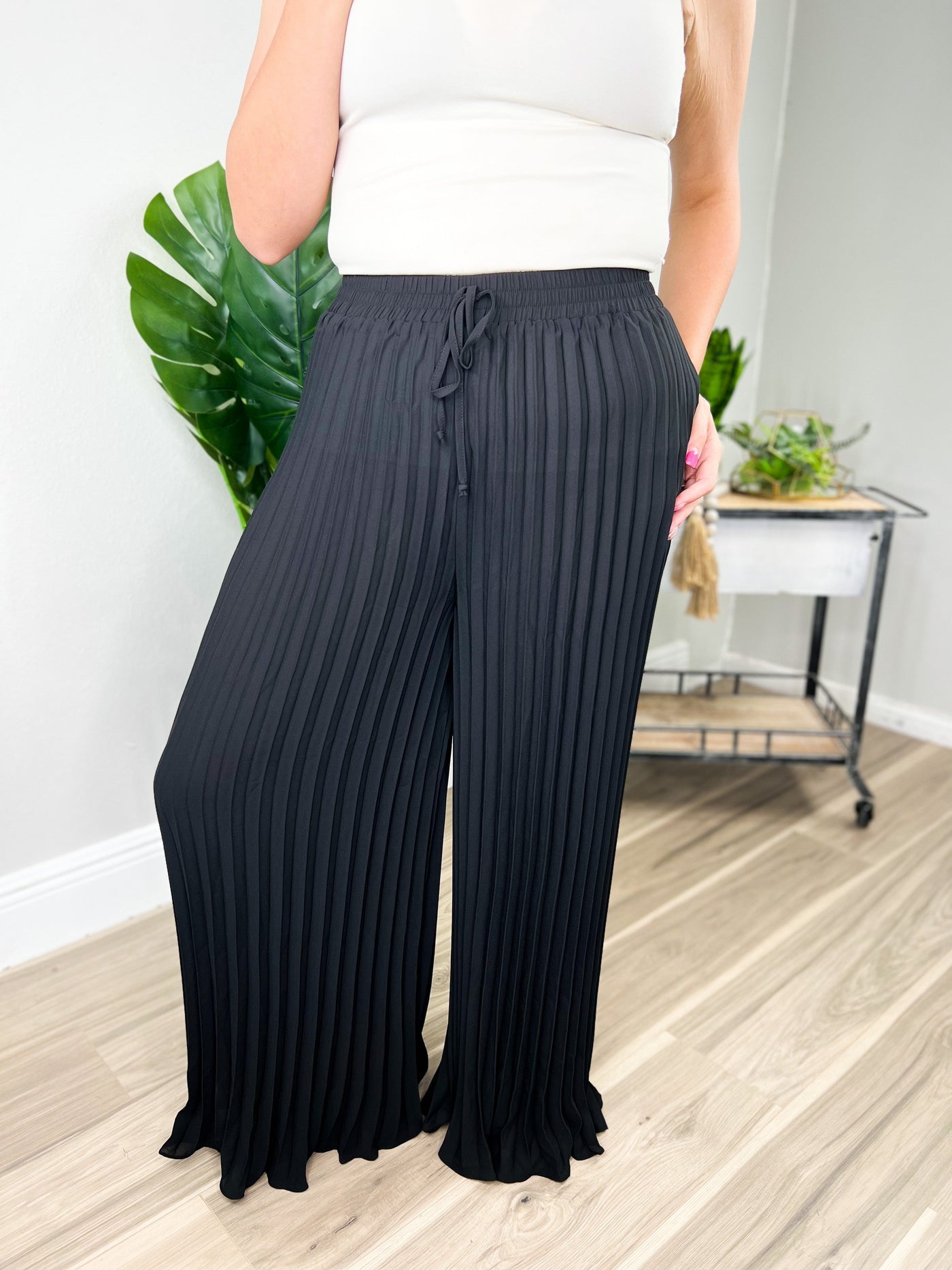 Pleasantly Pleated Maxi Bottoms