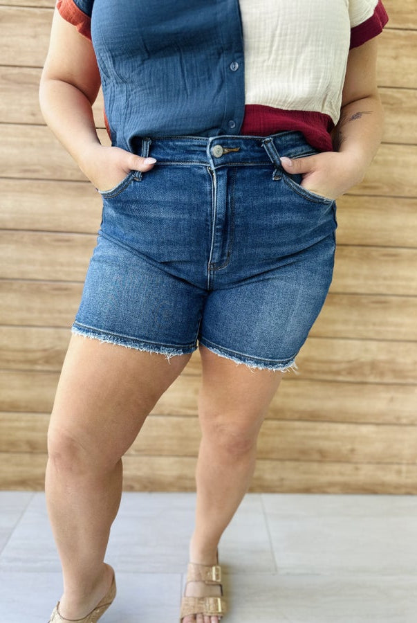 Girls Trip Shorts by Judy Blue-160 shorts-Judy Blue-Heathered Boho Boutique, Women's Fashion and Accessories in Palmetto, FL