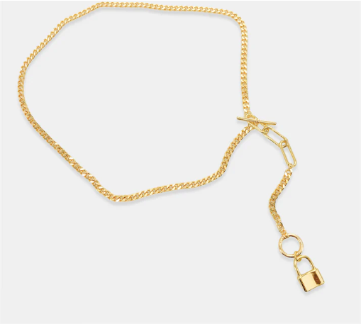 Curb Chain with Lock Necklace