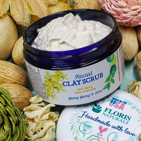 Ylang Ylang & Lime Facial Clay Scrub-340 Other Accessories-Floris Naturals-Heathered Boho Boutique, Women's Fashion and Accessories in Palmetto, FL