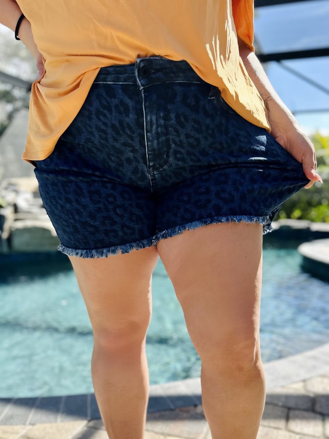 Walk on the Wild Side Shorts by Judy Blue-160 shorts-Judy Blue-Heathered Boho Boutique, Women's Fashion and Accessories in Palmetto, FL