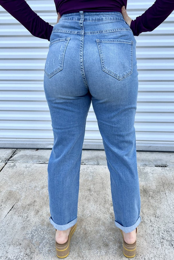DEAL OF THE DAY DENIM: Inspiration Boyfriend Jeans-190 Jeans-American Bazi-Heathered Boho Boutique, Women's Fashion and Accessories in Palmetto, FL