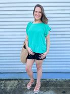 Black Tulip 2.0 Shorts by Judy Blue-160 shorts-Judy Blue-Heathered Boho Boutique, Women's Fashion and Accessories in Palmetto, FL